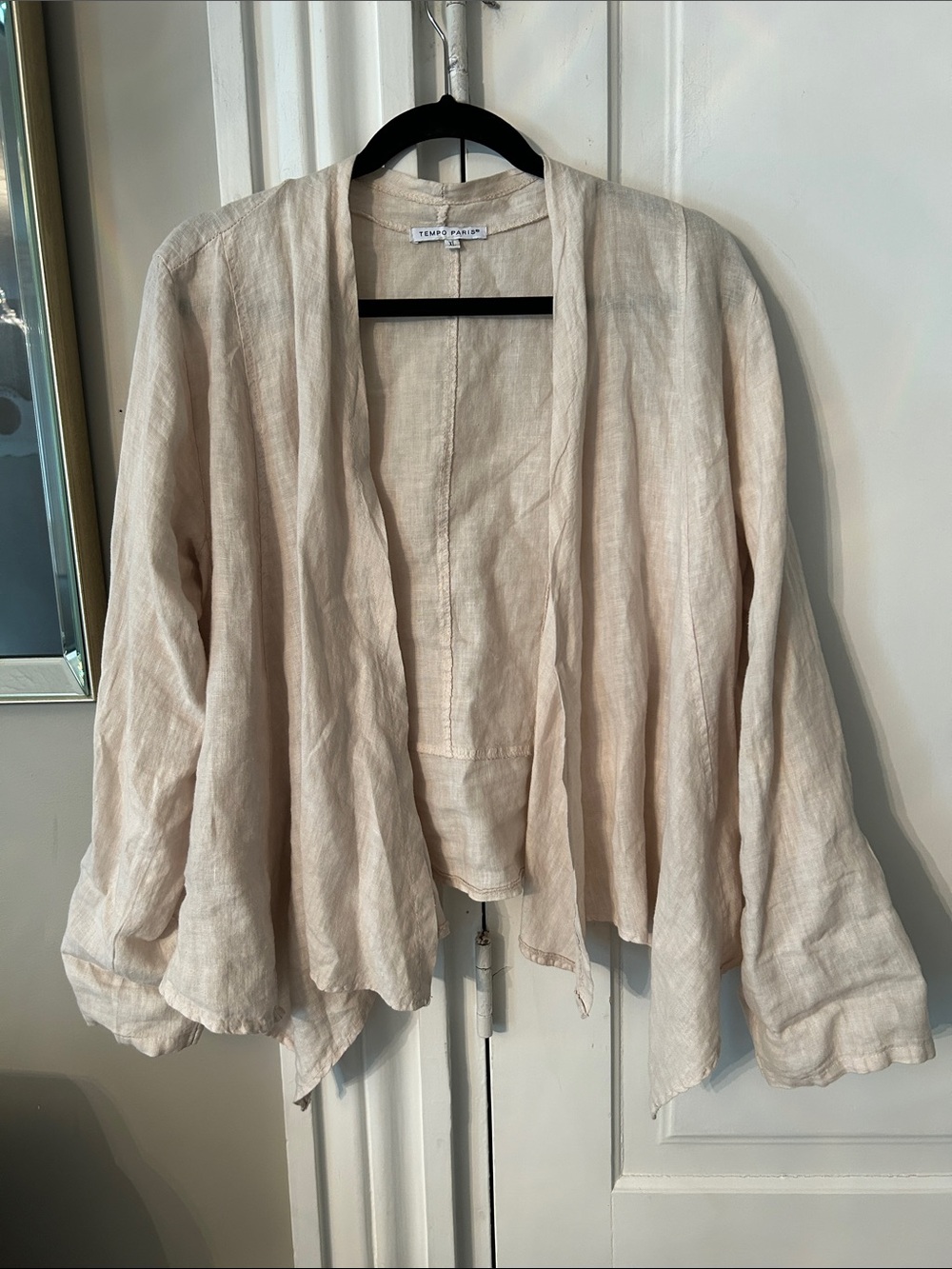 Tempo Paris Soft Cream Linen Drape Jacket